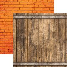 Reminisce Foundations WOOD BARREL 12"X12" Scrapbook Paper