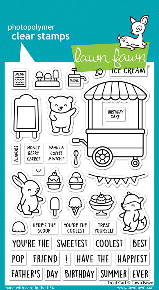 Lawn Fawn TREAT CART Clear Stamps and Die SET