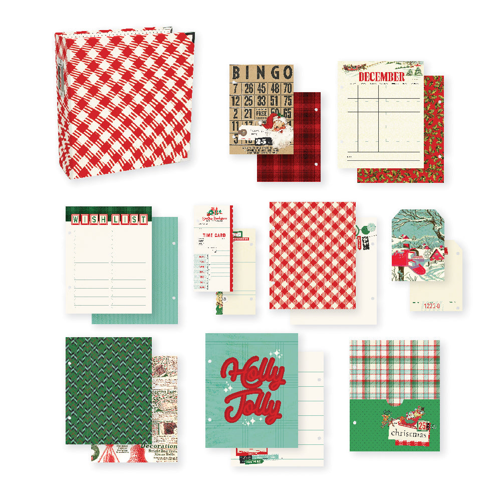 Simple Stories Simple Vintage HOLLY JOLLY Sn@p! BINDER 6"X8" Snap Album