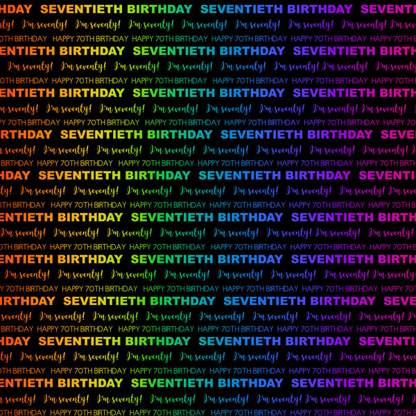 NEON 70th BIRTHDAY DS 12"X12" Scrapbook Paper