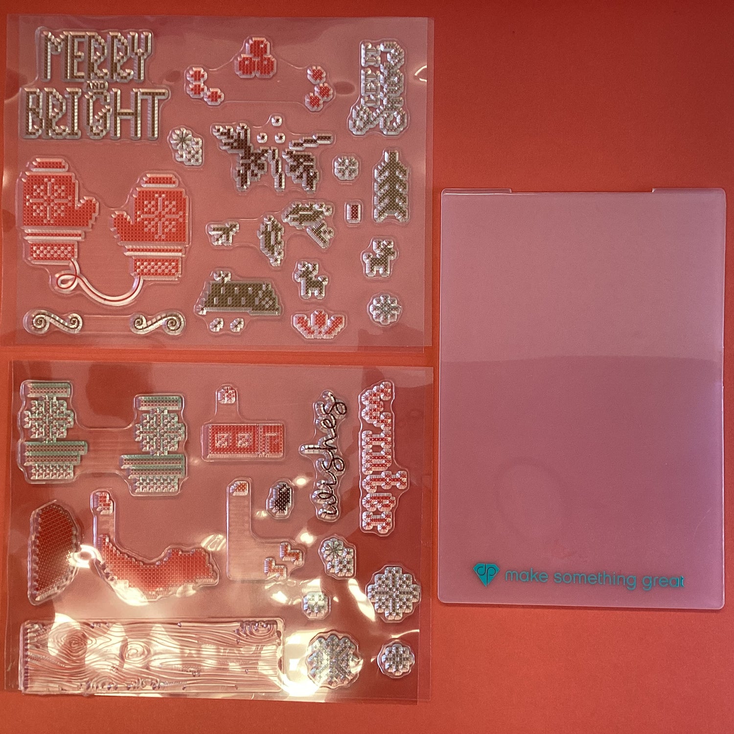 Diamond Press WINTER EMBROIDERY HOOP Stamp & Die Set