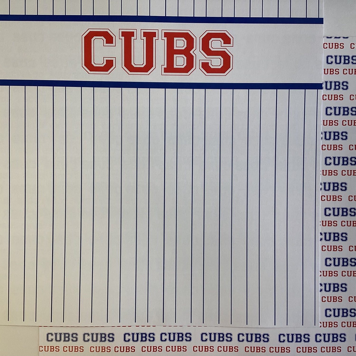 Scrapbooksrus CUBS BASEBALL 12"X12" Scrapbook Paper Kit 12 Sheets