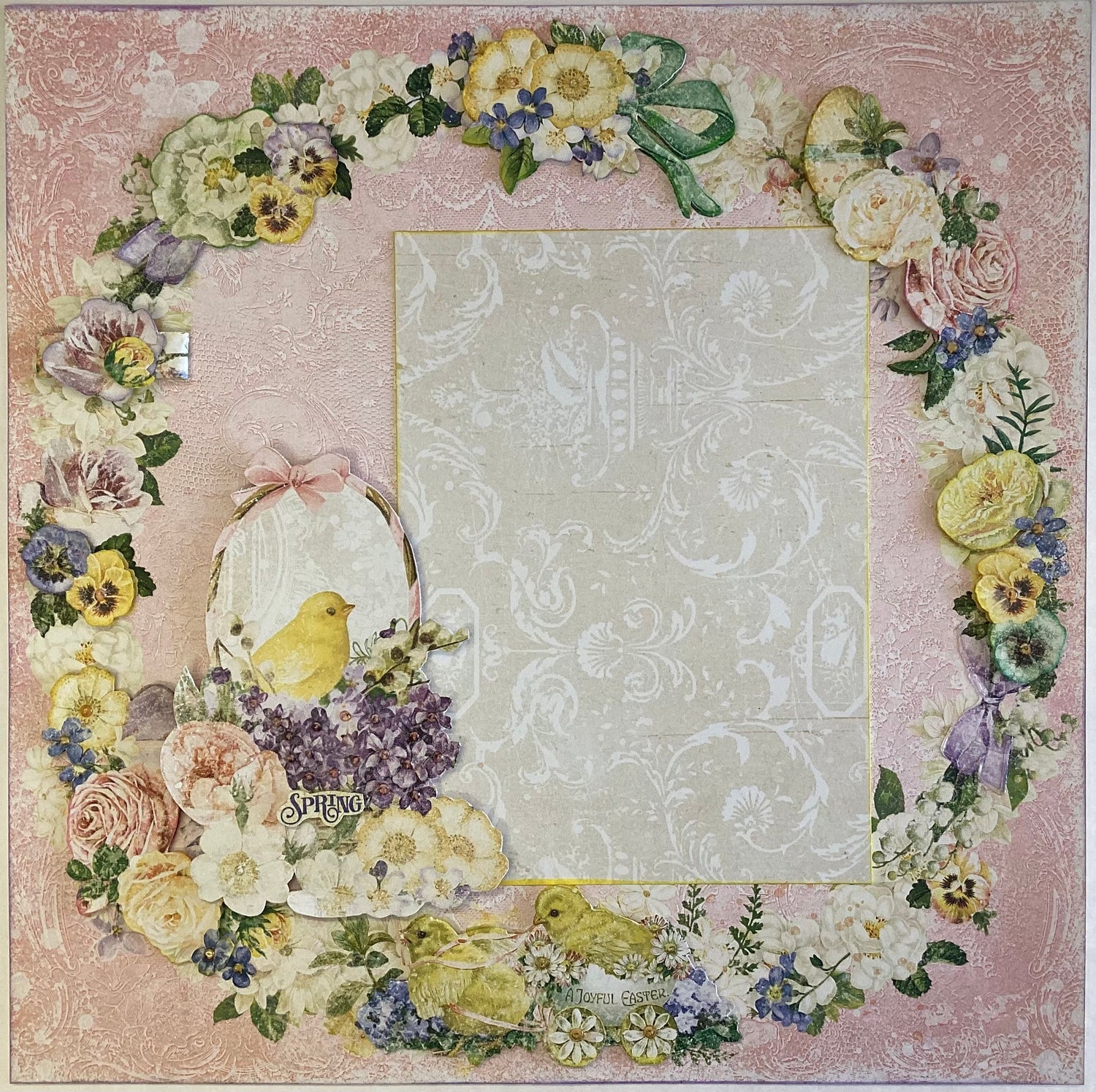 Scrapbooksrus Premade Page SPRING CHICK 12"X12" Scrapbook