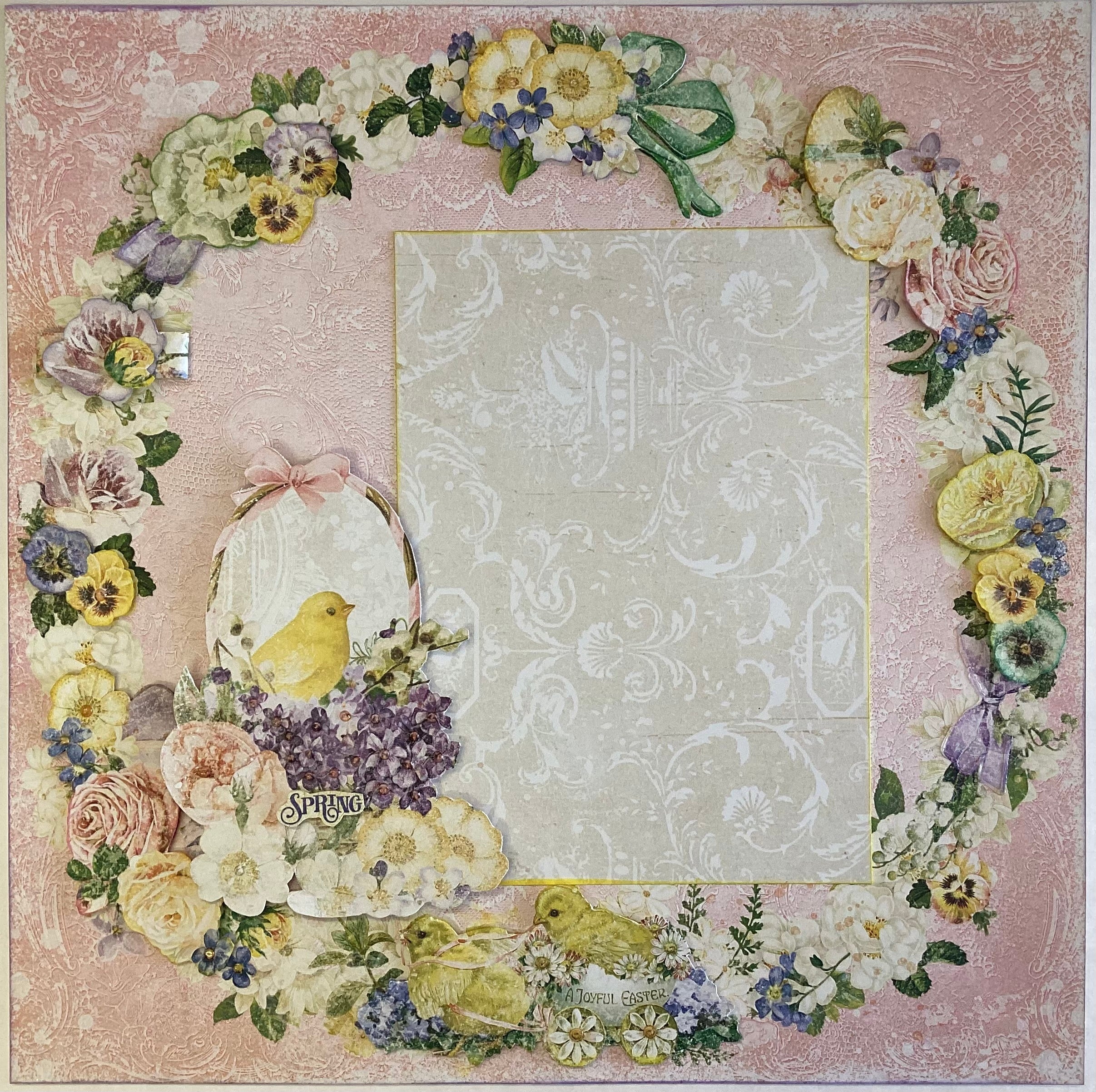 Scrapbooksrus Premade Page SPRING CHICK 12"X12" Scrapbook