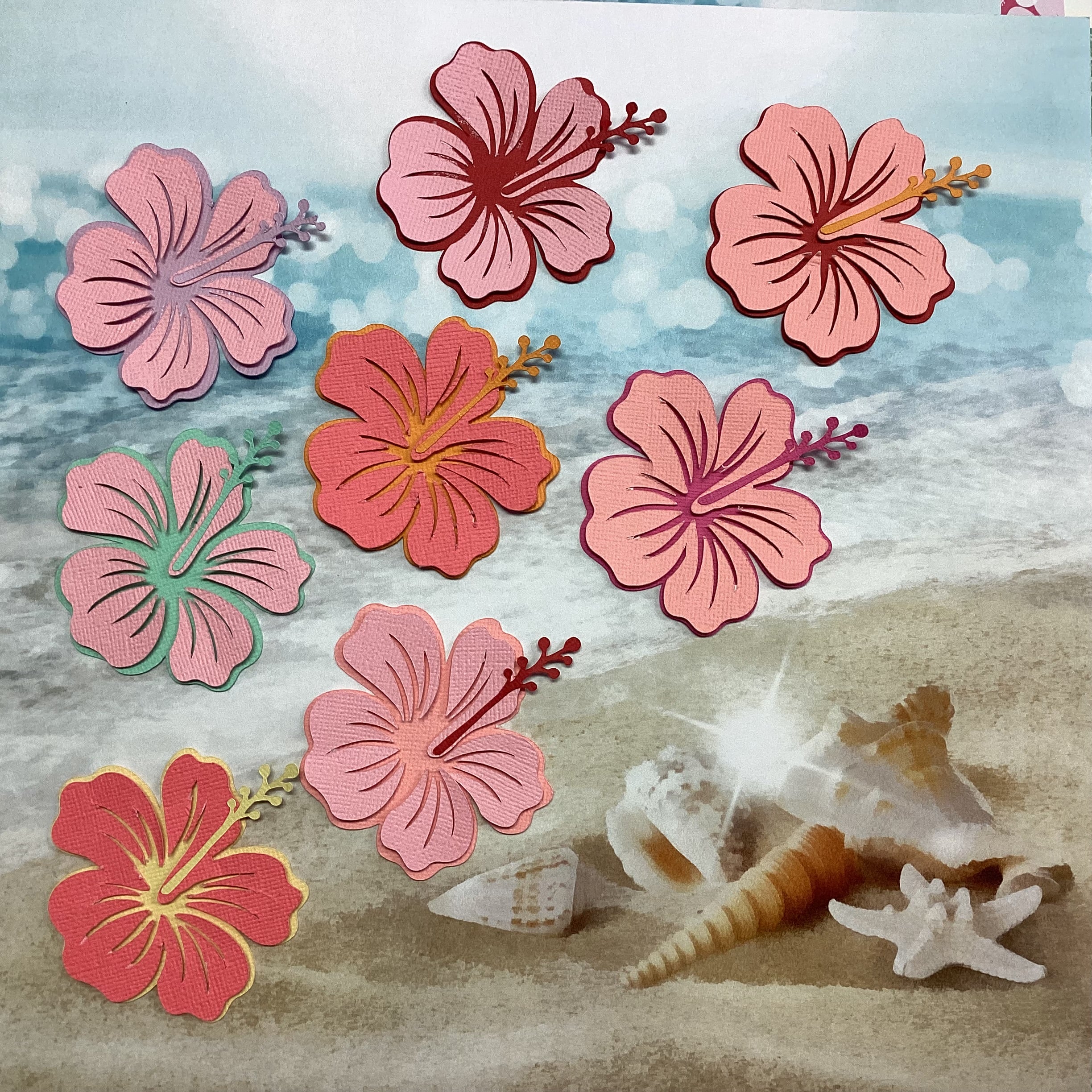 Scrapbooksrus HIBISCUS 16 3D FLOWER DieCut Embellishment