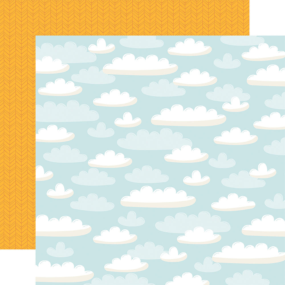 Echo Park Into The Wild PERFECT DAY CLOUDS 12"X12" Scrapbook Paper
