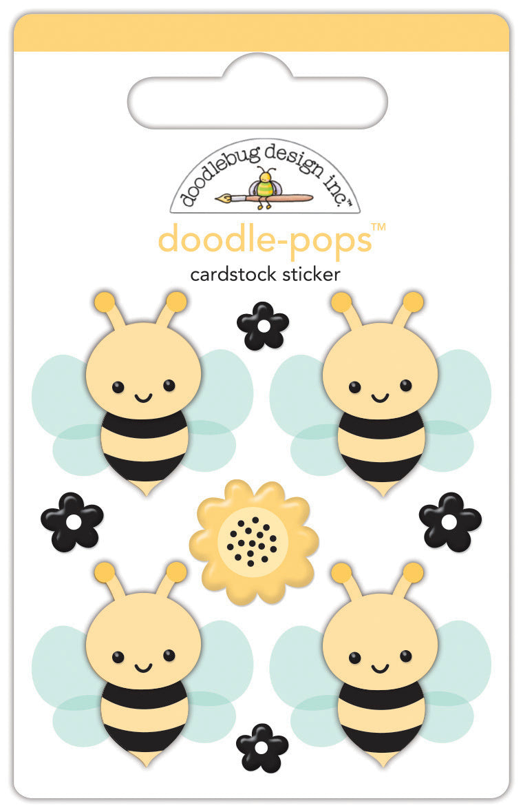 Doodlebug Doodle-Pops Bee Happy BUSY BEES 3D Stickers