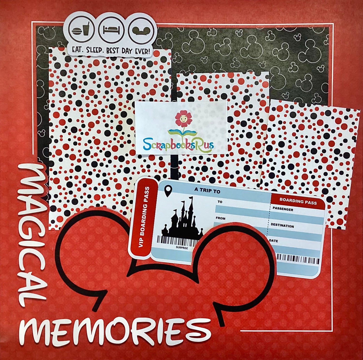 MAGICAL MEMORIES CORNER  DOUBLE SIDED 12"X12" Scrapbook Paper
