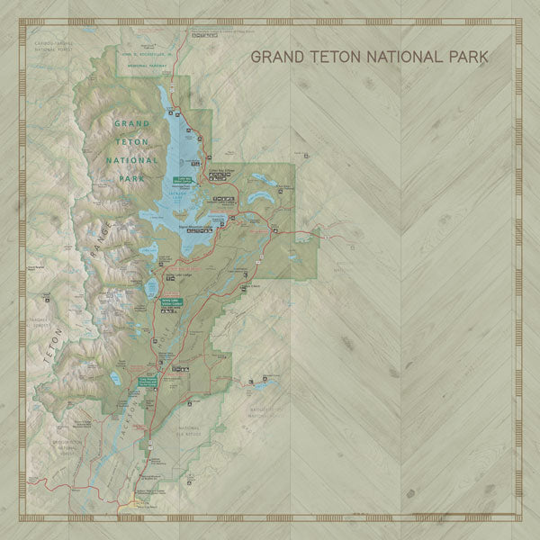 Scrapbook Customs NATIONAL PARK MAP AND WORDS 12"X12" Scrapbook Paper