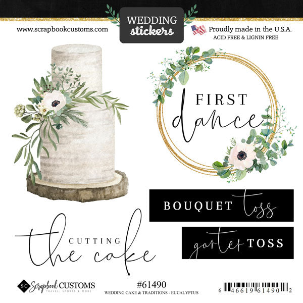 Scrapbooksrus EUCALYPTUS WEDDING KIT 12"x12" Scrapbook Paper Stickers 9pc