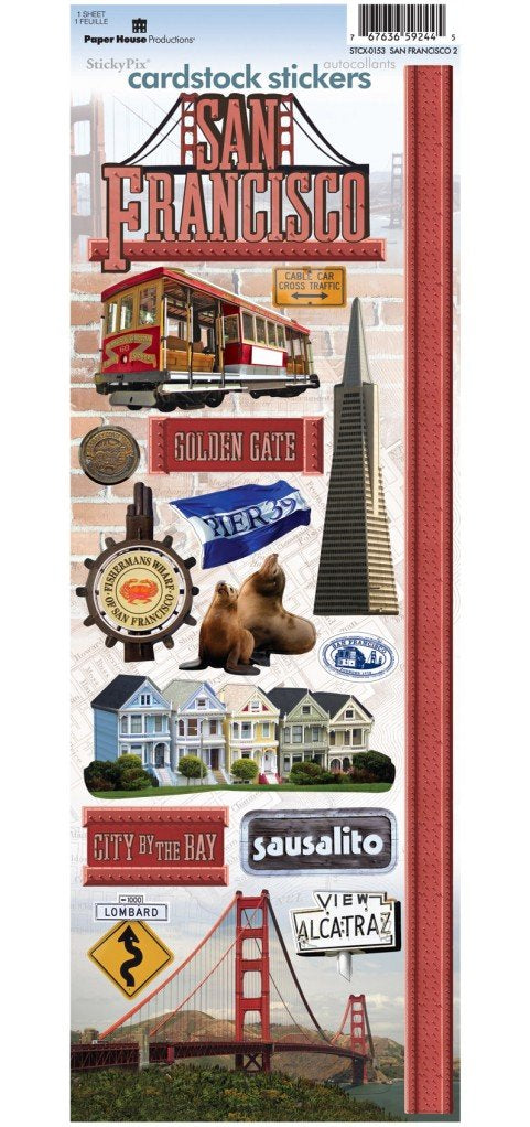Paper House SAN FRANCISCO Cardstock Stickers 17pcs