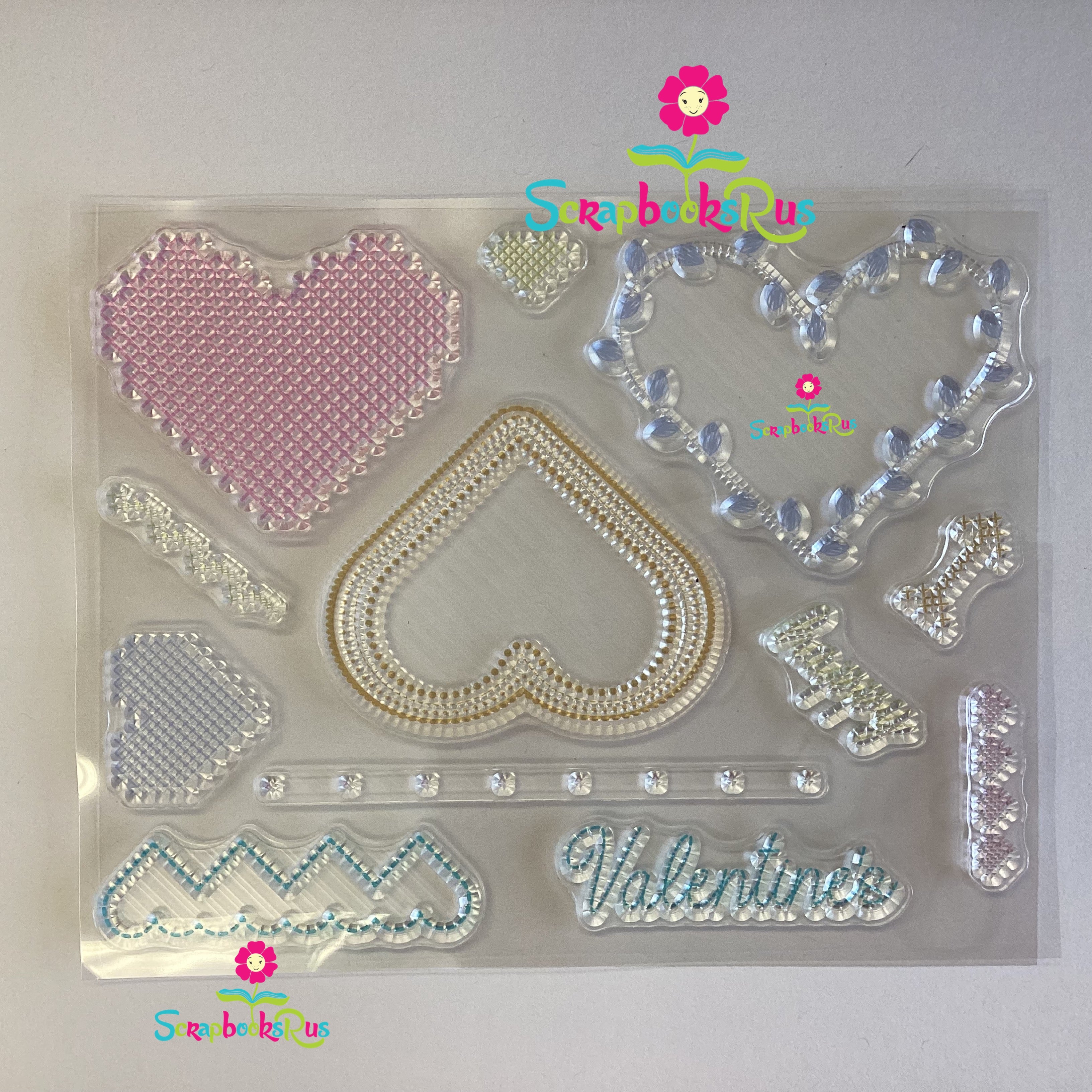 Diamond Press VALENTINES STITCH Stamp & Die Set