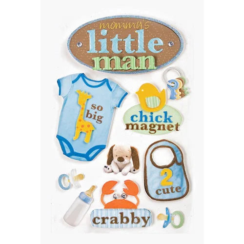 Paper House LITTLE MAN 3D Stickers 10pc