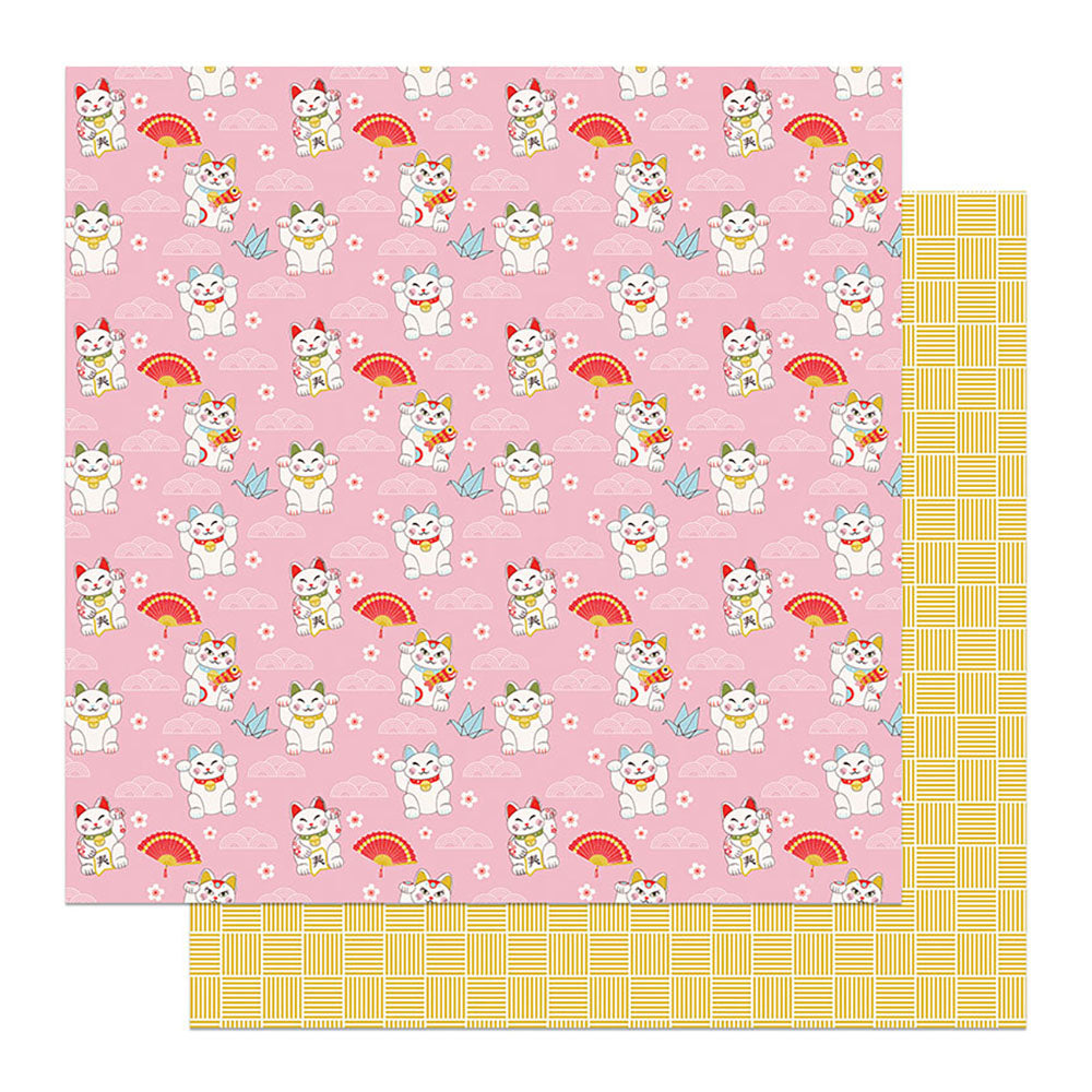 Photoplay LUCKY CAT 12”X12” Oriental Scrapbook Paper