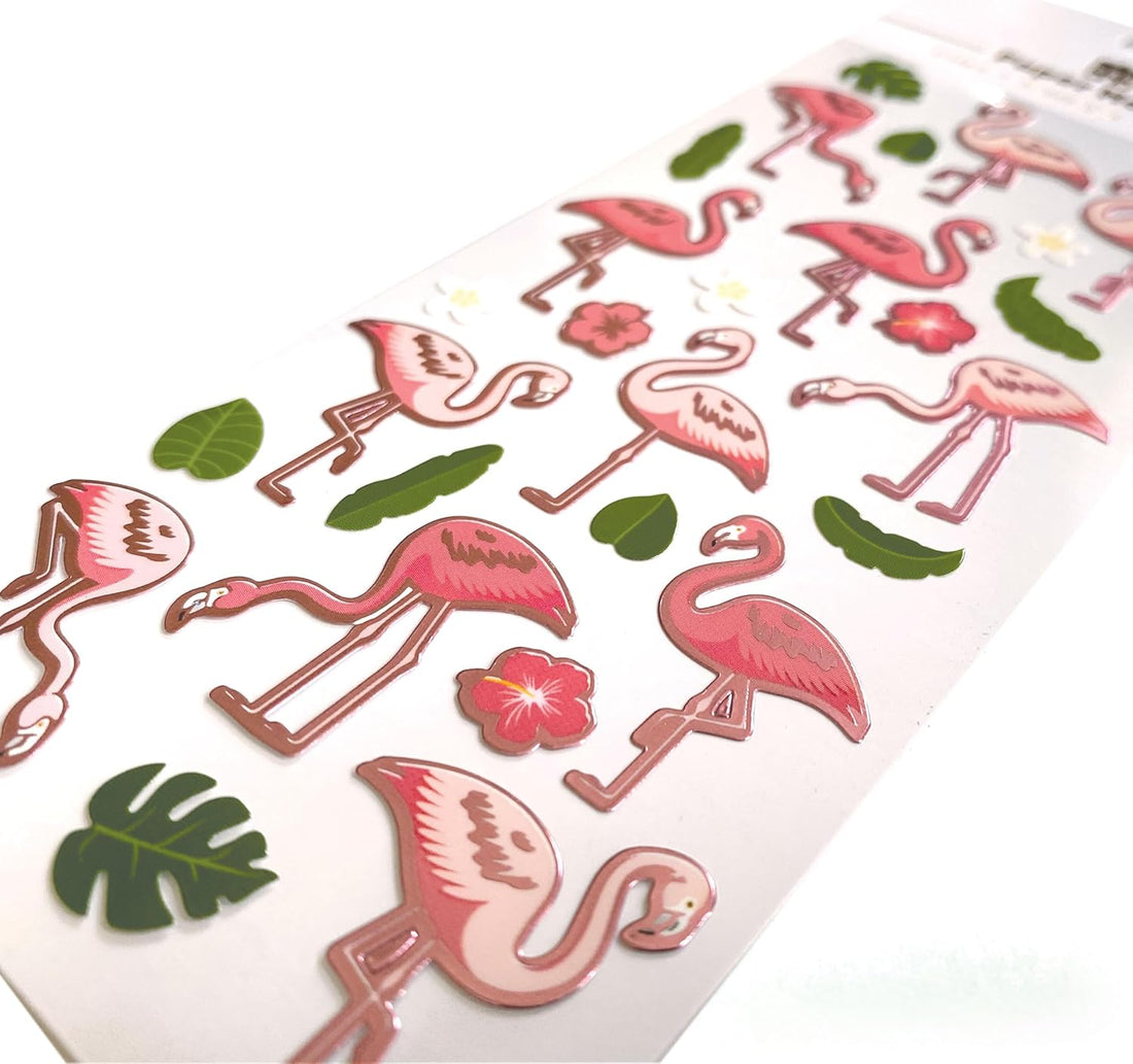 Paper House FLAMINGOS FOIL Stickers 28pc