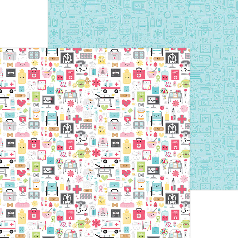 Doodlebug HAPPY HEALING 12X12 Scrapbook Paper