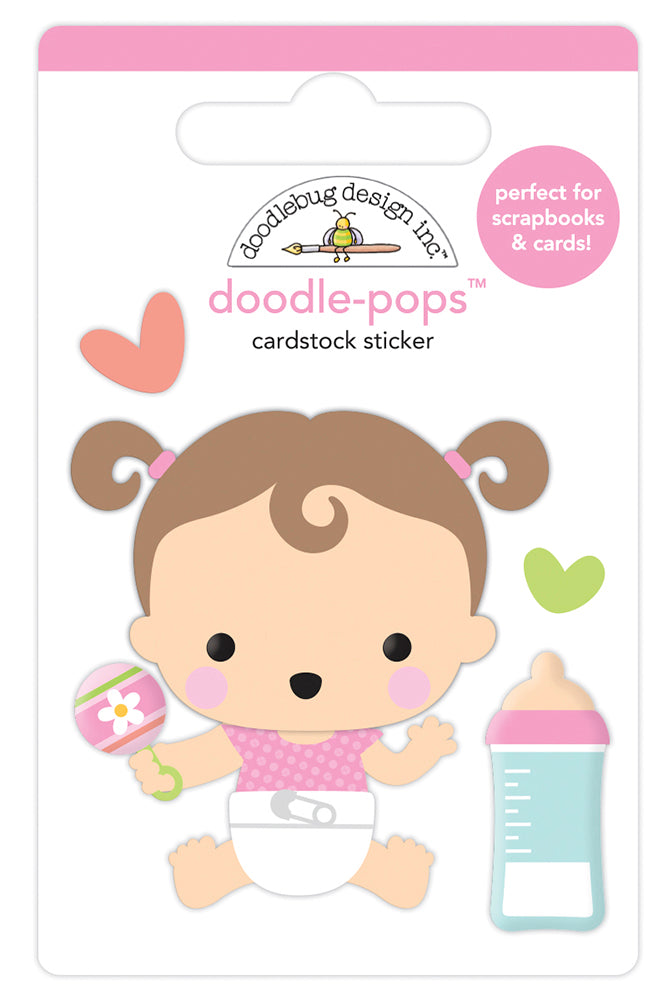 Doodlebug Doodle-Pops Bundle of Joy SWEET GIRL 3D Stickers