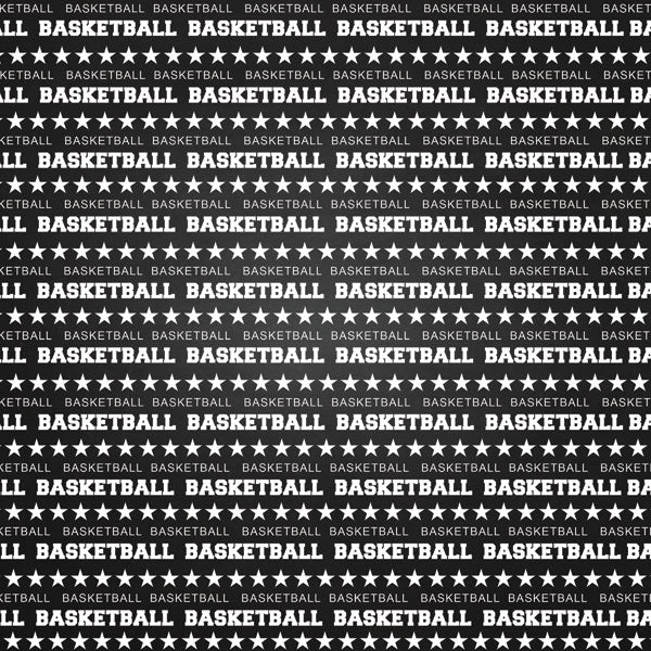 Scrapbook Customs BASKETBALL CHALKBOARD SPORTS 12X12 Double Sided Paper