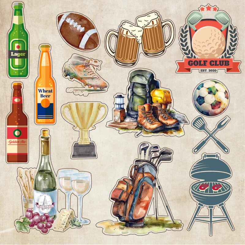 Crafters Companion MODERN MAN 8X8" Topper Pad 48 Sheets