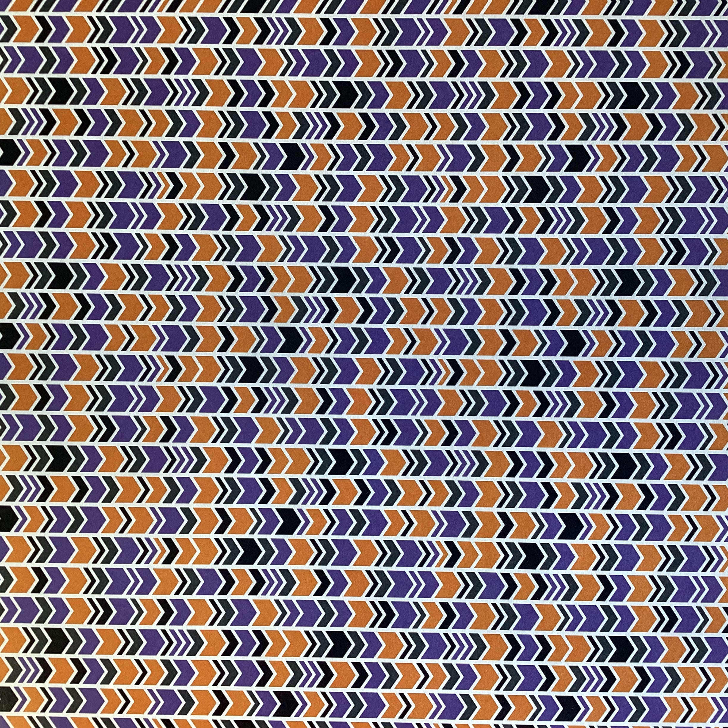 CHEVRON ARROWS Purple Orange 12”X12” Scrapbook Paper