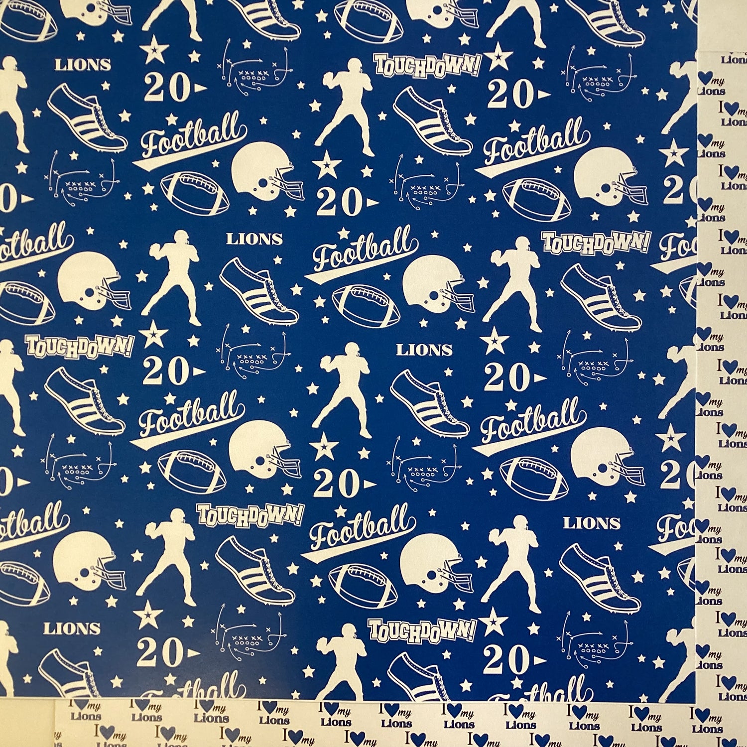 Scrapbooksrus LIONS FOOTBALL 12"X12" Scrapbook Paper Kit 12 Sheets