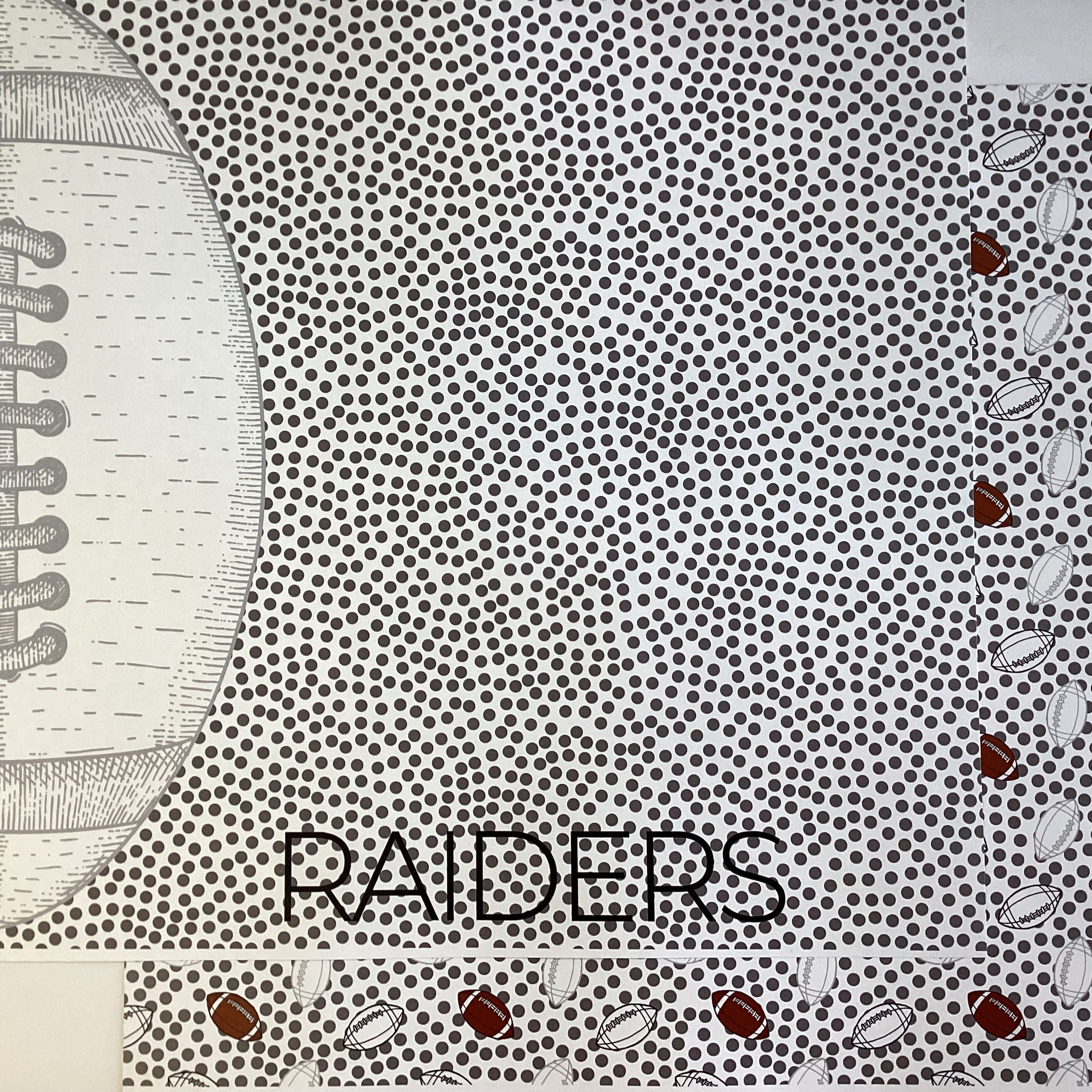 Scrapbooksrus RAIDERS FOOTBALL 12"X12" Scrapbook Paper Kit 12 Sheets