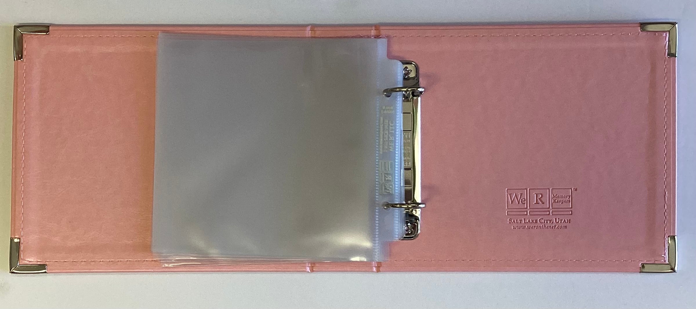 WeR Classic Leather PRETTY PINK 6"X6" Scrapbook Album