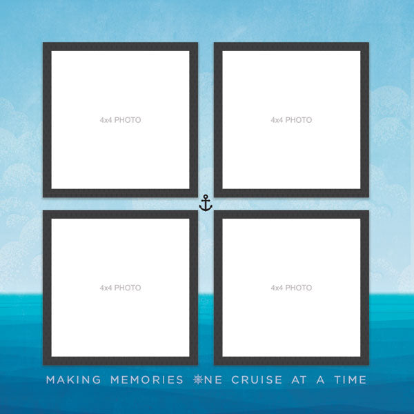 Bon Voyage CRUISE ALL ABOARD 12"X12" Scrapbook Paper Kit 4pc