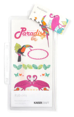 Kaisercraft PINA COLADA Collection Rub Ons 8"X4"