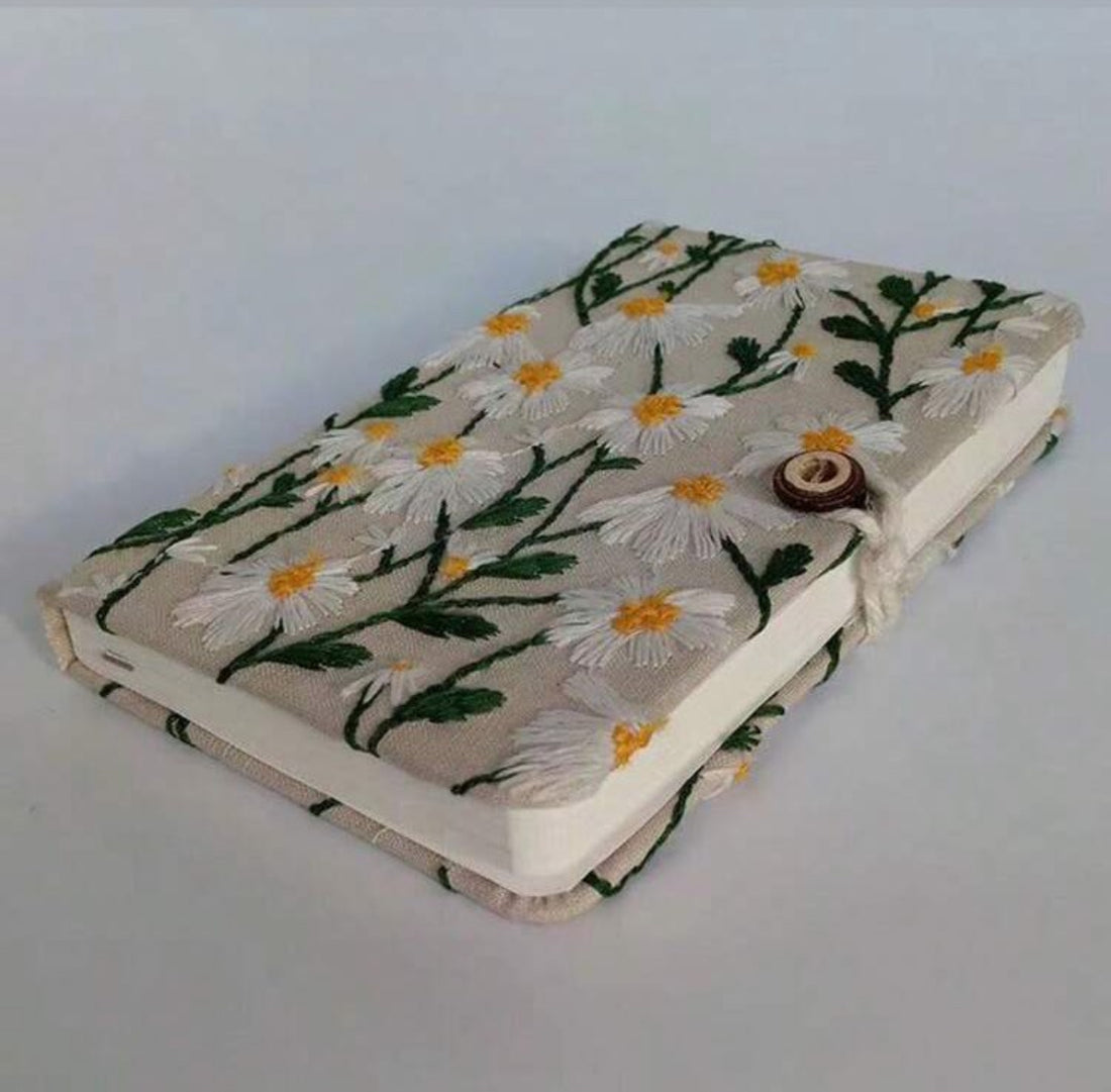 A5 Embroidery DAISY BLANK Journal NoteBook