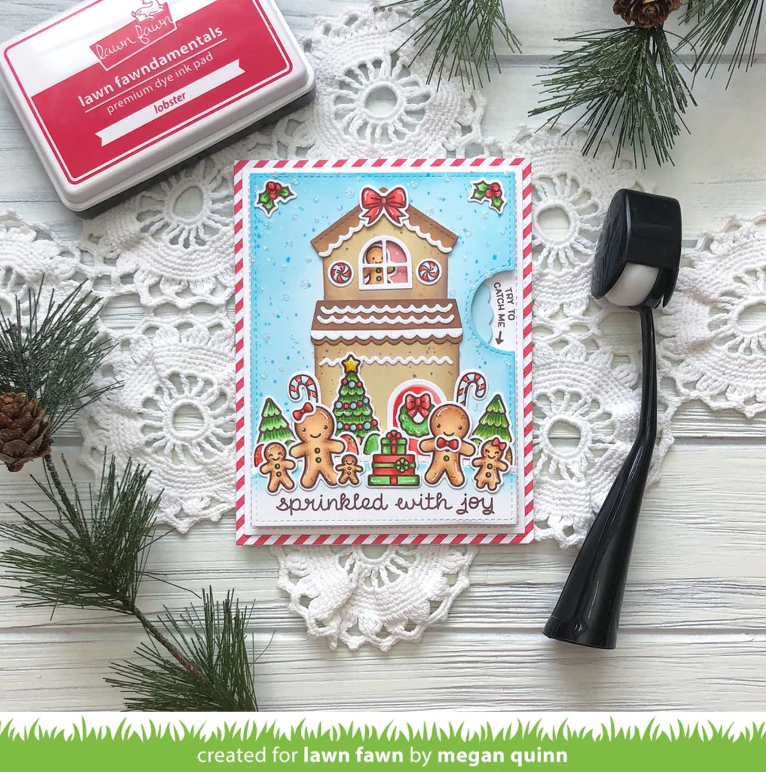 Lawn Fawn Cuts BUILD A HOUSE GINGERBREAD ADD ON Custom Craft Dies