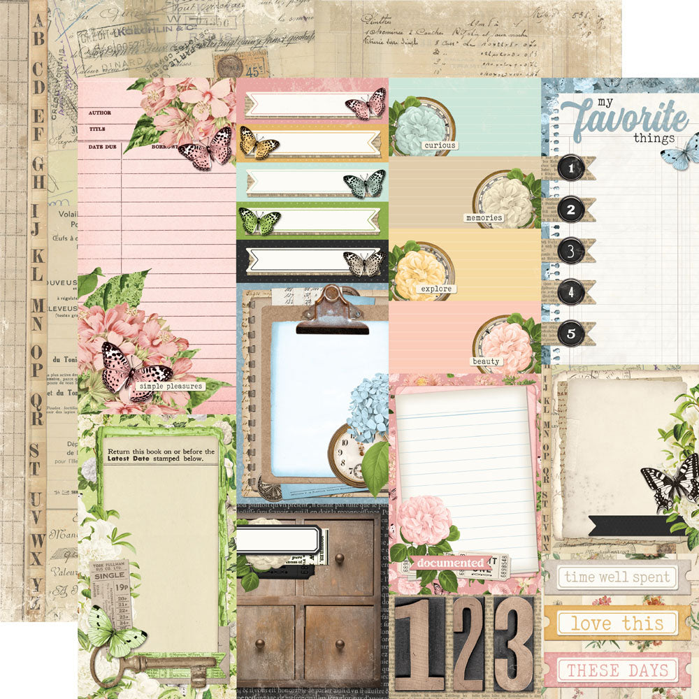 Simple Stories SIMPLE VINTAGE JUNK DRAWER 12"X12" Scrapbook Paper