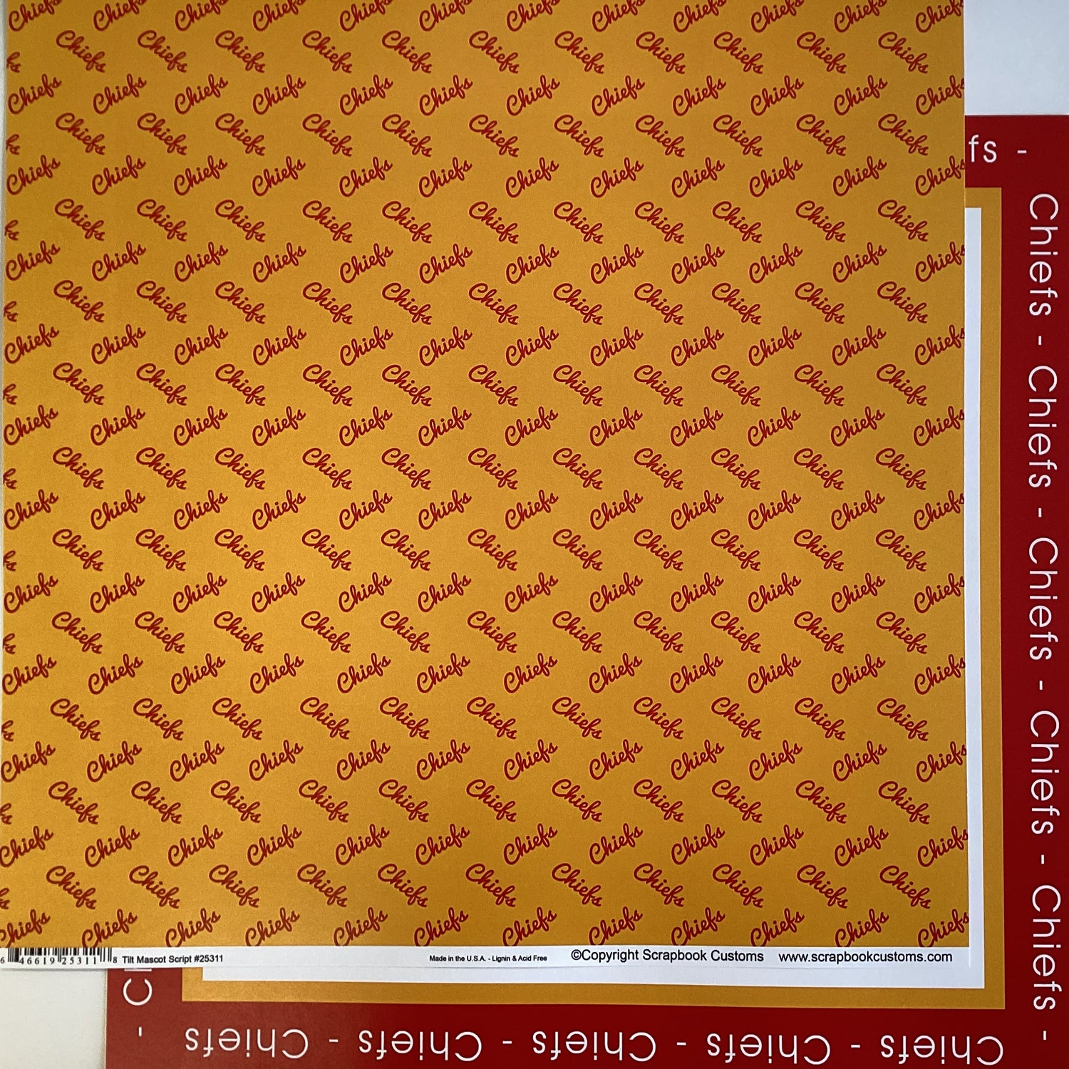 Scrapbooksrus CHIEFS FOOTBALL 12"X12" Scrapbook Paper Kit 12 Sheets