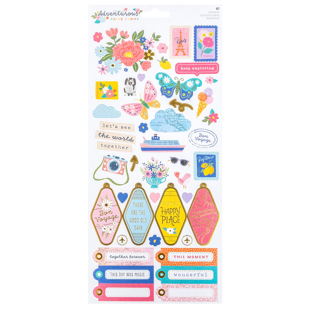 Paige Evans ADVENTUROUS Stickers 81pc
