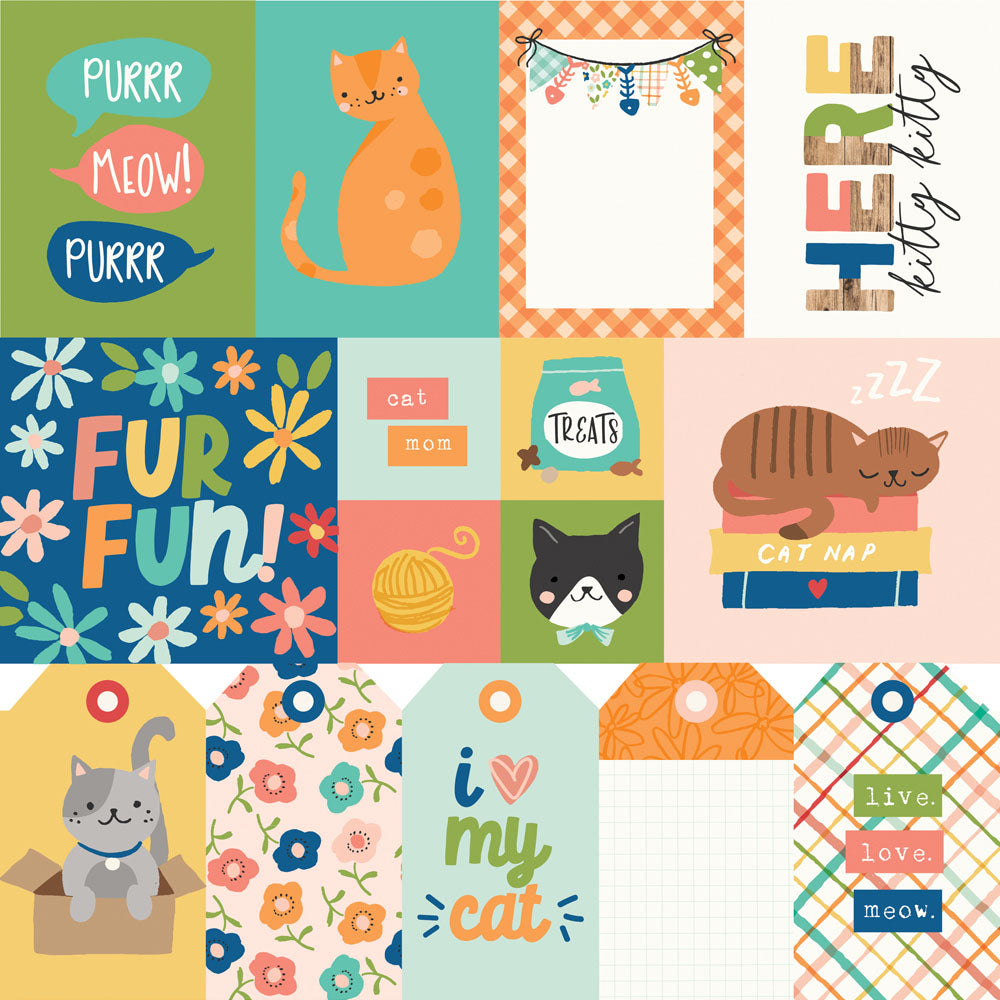 Simple Stories FUR BABY CAT 12”X12” Scrapbook Paper