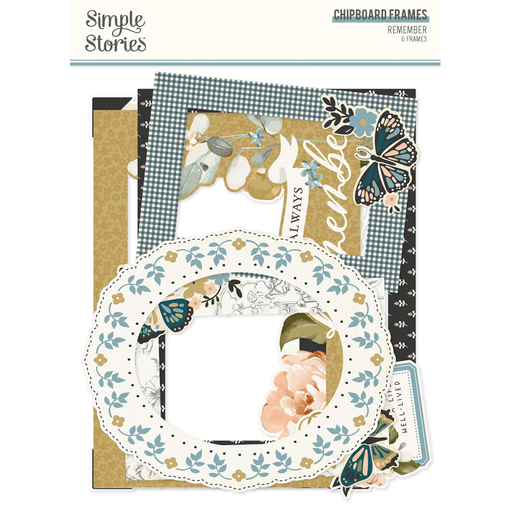 Simple Stories REMEMBER Chipboard Frames 6pc