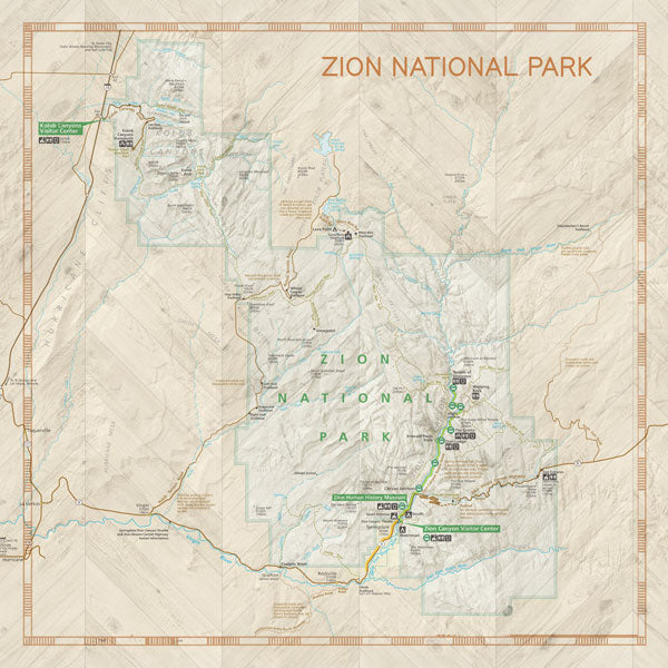 Scrapbook Customs NATIONAL PARK MAP AND WORDS 12"X12" Scrapbook Paper