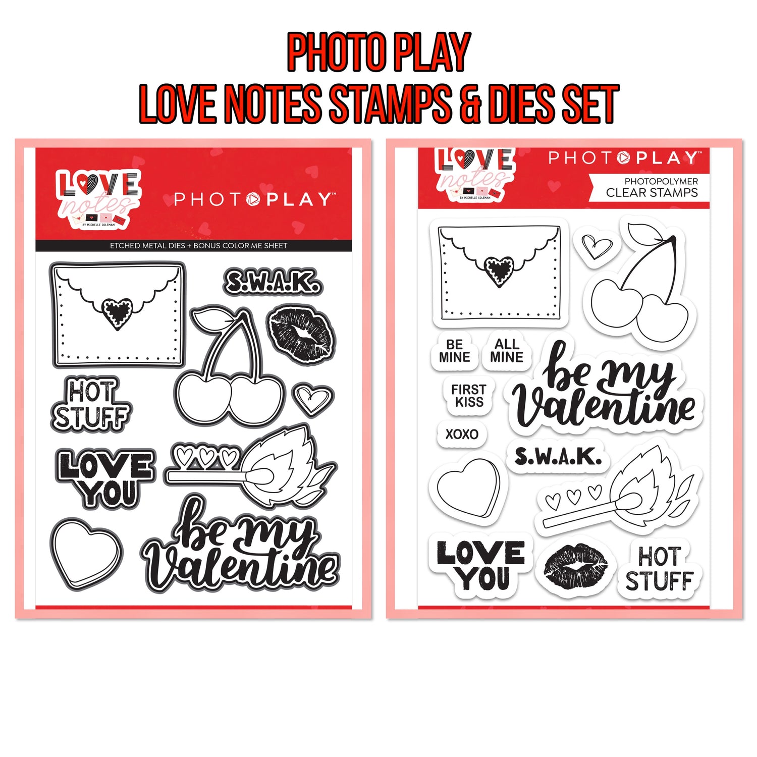 Photoplay LOVE NOTES Stamps & Dies Set