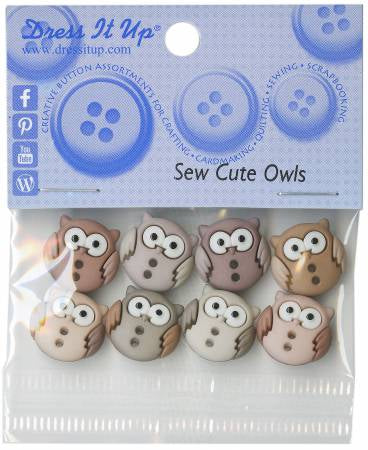 Dress It Up SEW CUTE OWLS Button Assortment 8pc