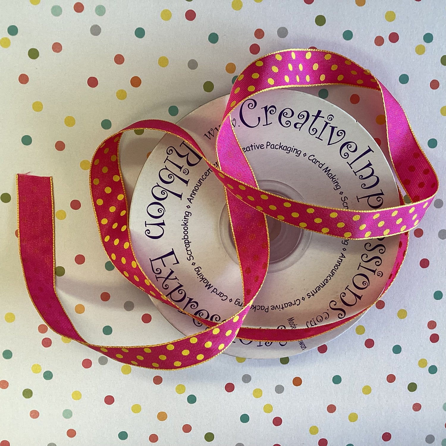 Creative 1/2" POLKA DOT RIBBON Trim 1 yard yd