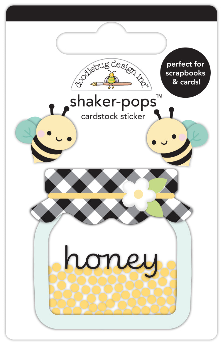 Doodlebug Shaker-Pops BEE HAPPY 3D Stickers