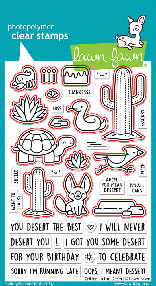 Lawn Fawn CRITTERS IN THE DESERT Stamps & Die SET