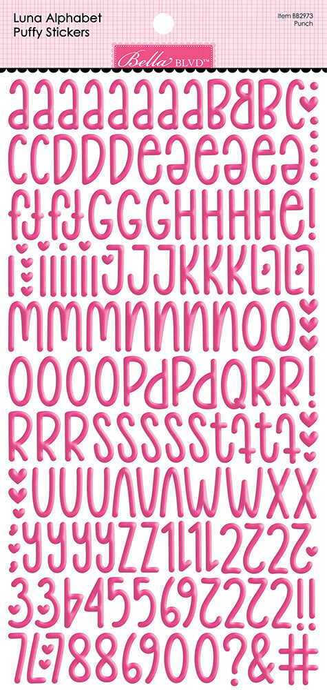 Bella Blvd LUNA ALPHABET Puffy Stickers Letters Numbers