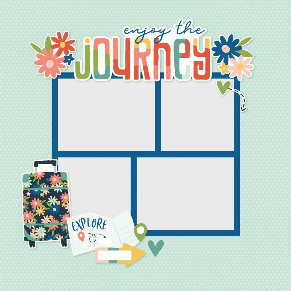 Simple Stories PACK YOUR BAGS Page Pieces 14pc