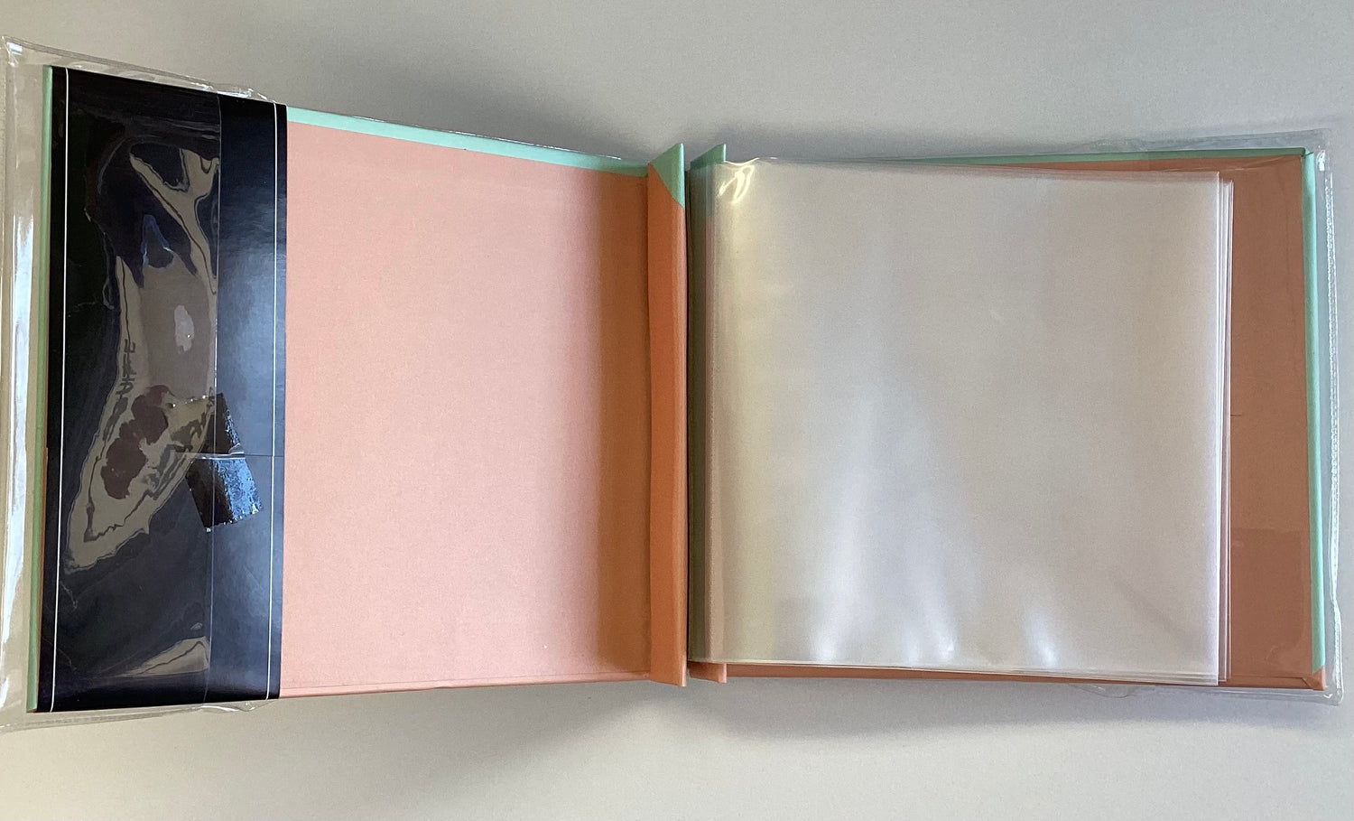 The Paper Studio MINT CORAL GOLD FOIL LOVE 6"X6" Post Bound Scrapbook Album