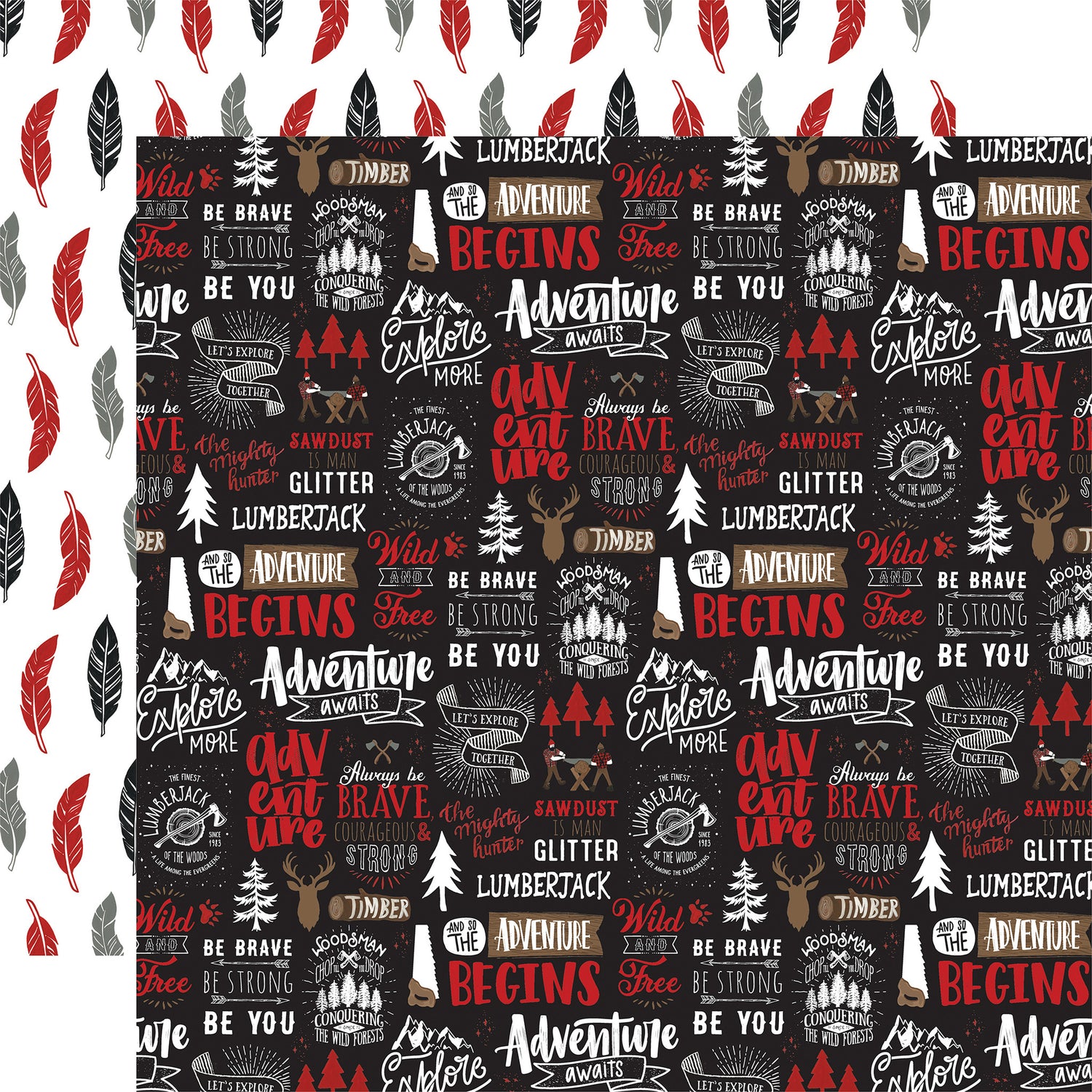 Echo Park LET’S LUMBERJACK Collection 12"X12" Scrapbook Paper