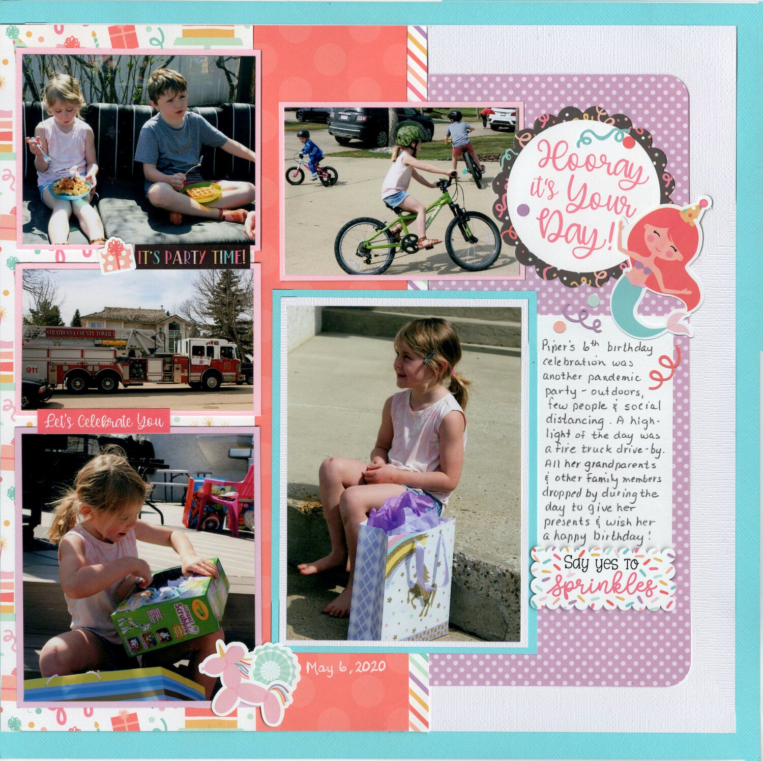 Echo Park It’s Your Birthday Girl DARK PINK MINT Solids 12"X12" Scrapbook Cardstock