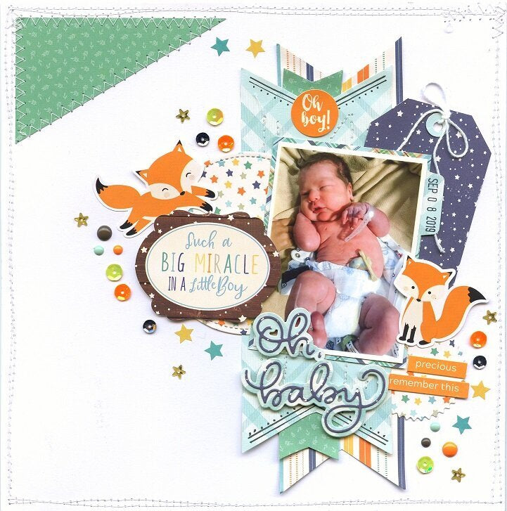 Echo Park HELLO BABY BOY 12"X12" Scrapbook Collection Kit