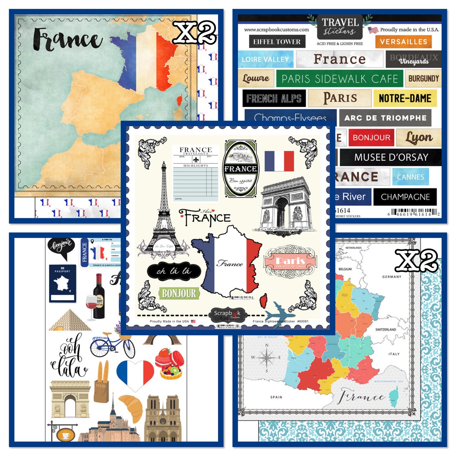 Scrapbooksrus FRANCE MEMORIES 12”X12” Scrapbook Kit