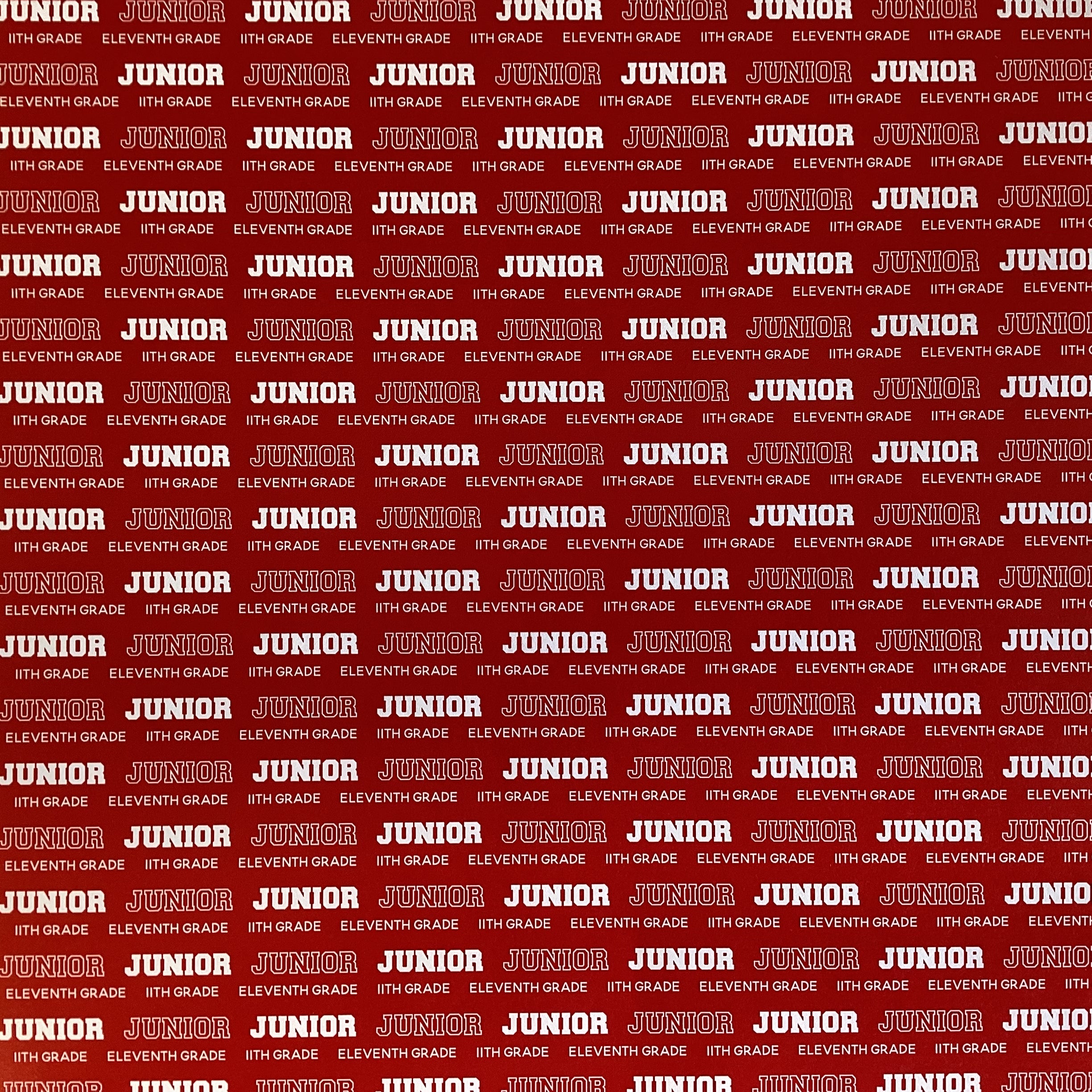 JUNIOR PRIDE RED 12th Grade School 12"X12" Scrapbook Paper Scrapbooksrus Las Vegas